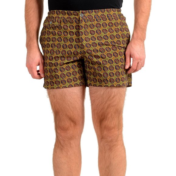 Incotex Slowear Men's Multi-Color Geometric Print Swim Shorts US